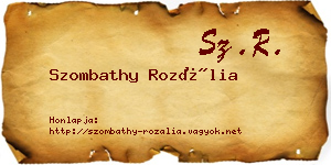 Szombathy Rozália névjegykártya