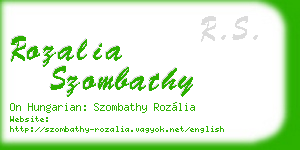 rozalia szombathy business card