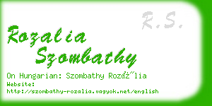 rozalia szombathy business card